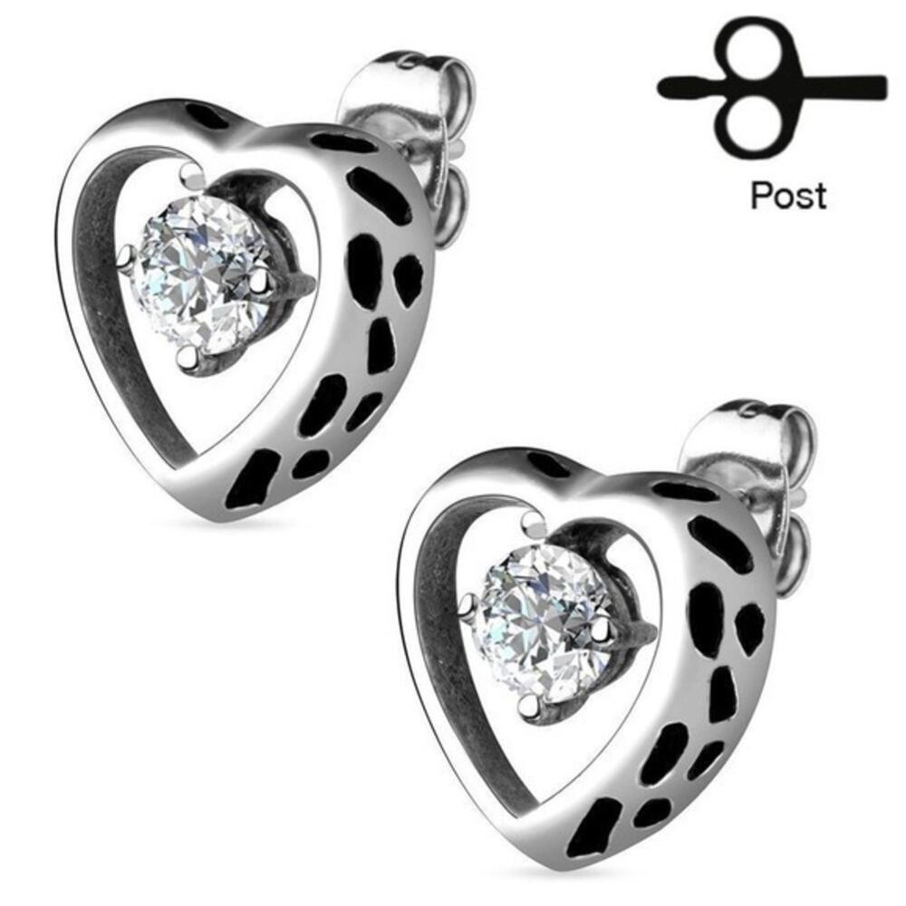 New stainless‎ steel heart earrings